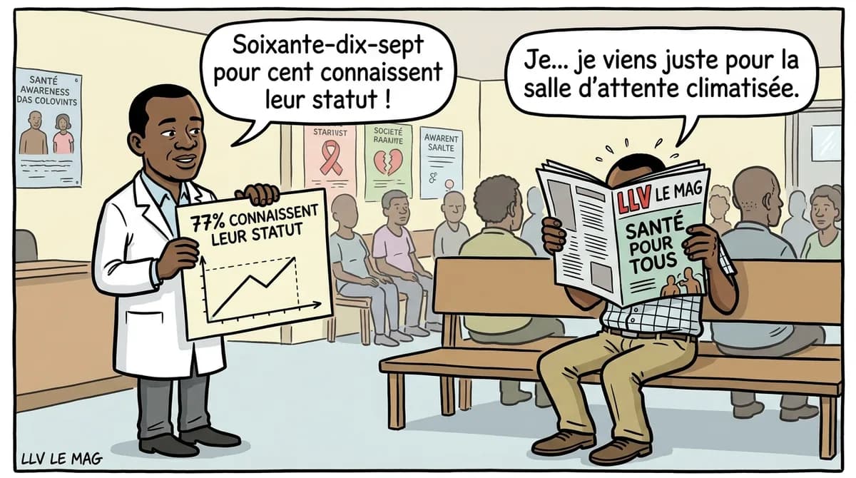Illustration éditoriale pour Cameroun : 21 000 nouveaux cas de VIH en 2025 – un défi de dépistage persistant