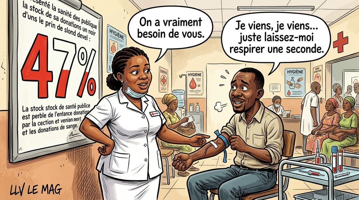 Illustration éditoriale pour Cameroun : moins de la moitié des besoins en sang couverts – appel à la mobilisation