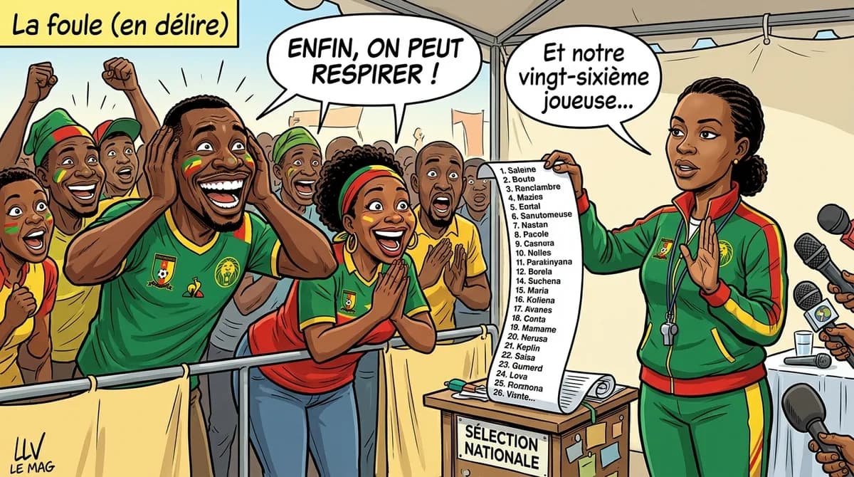 Illustration éditoriale pour CAN féminine 2026 : la liste officielle des 26 Lionnes Indomptables du Cameroun