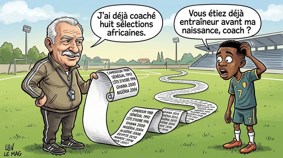 Illustration éditoriale pour Claude Le Roy à la tête des Diables Rouges : un nouveau pari pour le football congolais