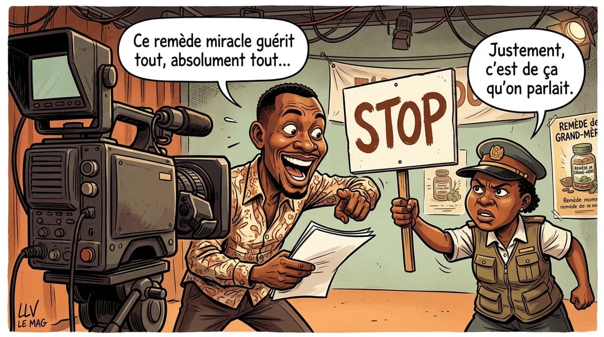 Illustration éditoriale pour CNC : le Conseil national de la Communication met en garde les médias contre la promotion des médicaments