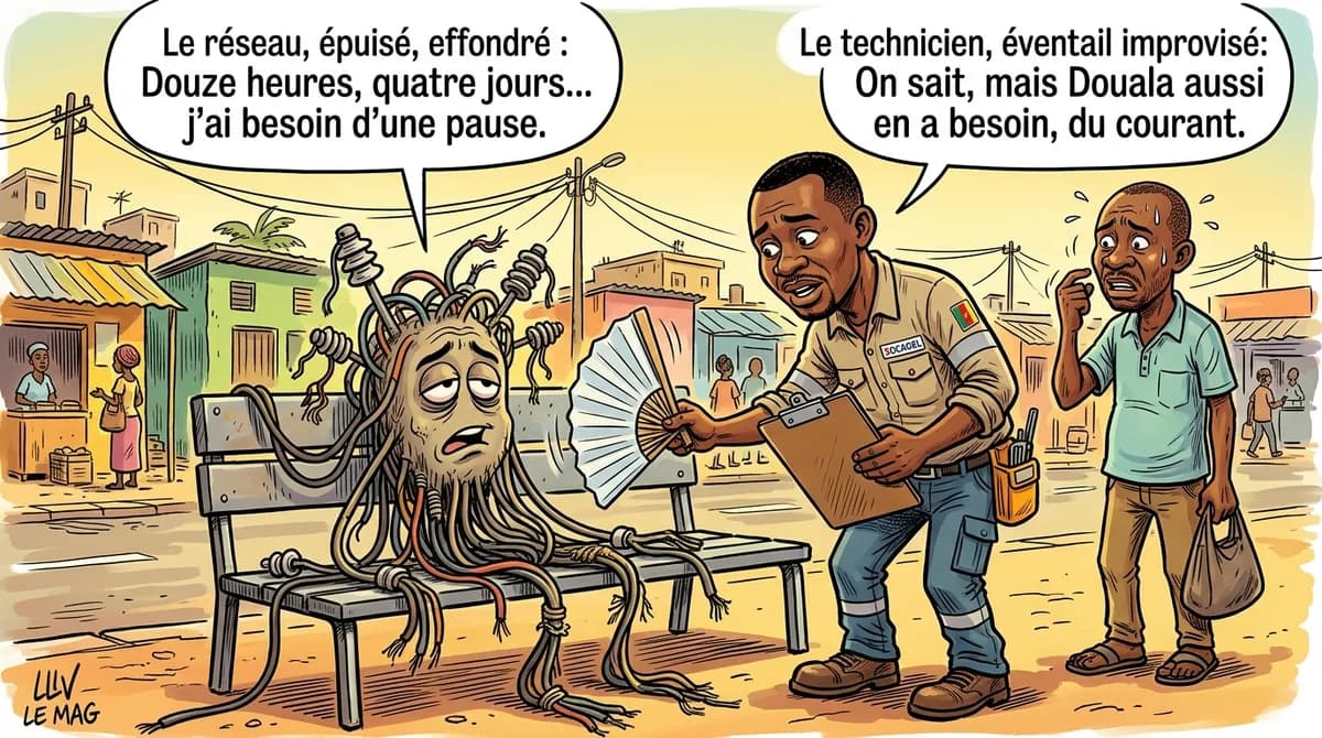 Illustration éditoriale pour Coupures à Douala : Socadel programme quatre jours de délestages, du 1er au 4 juillet