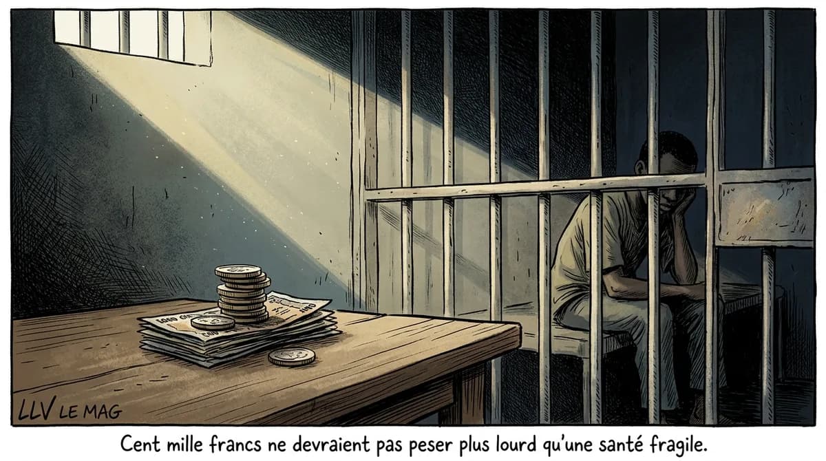Illustration éditoriale pour Douala : huit mois après, trois adolescents toujours enfermés à New Bell