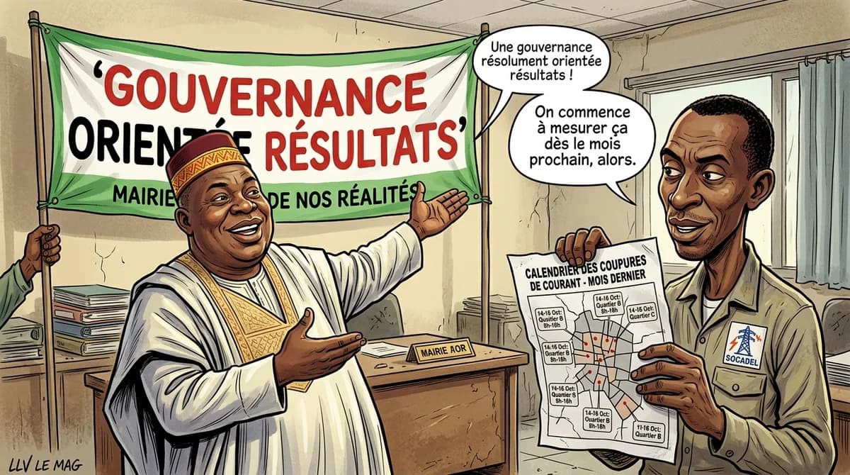 Illustration éditoriale pour Douala : le maire Roger Mbassa Ndine et la SOCADEL définissent les priorités d’un partenariat stratégique