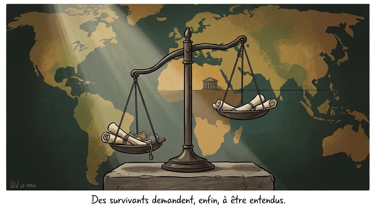 Illustration éditoriale pour Les survivants soudanais accusent les Émirats arabes unis d’appui aux massacres du Darfour