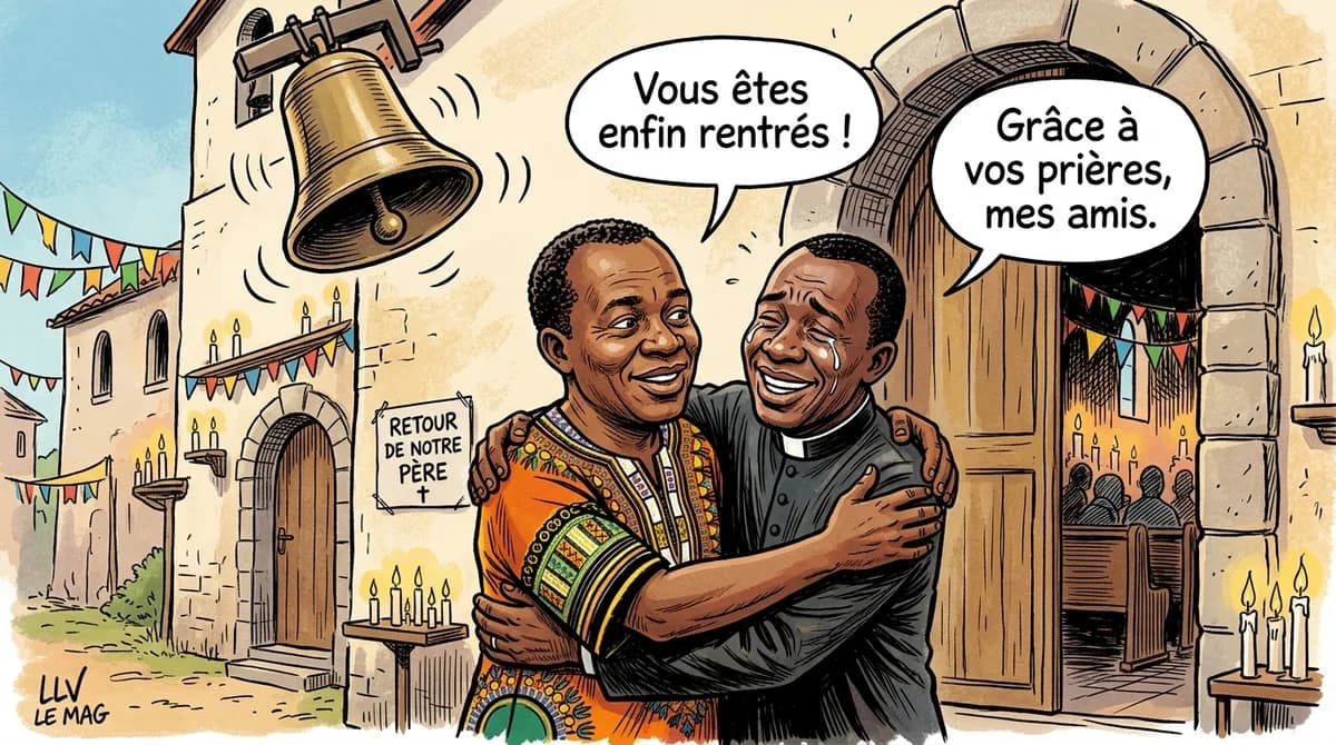 Illustration éditoriale pour Libération des trois religieux du diocèse de Nkongsamba : un souffle d'espoir dans le Nord-Ouest