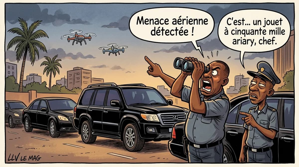 Editorial illustration for Madagascar: Two Drones Fly Over the Convoy of the Transitional President
