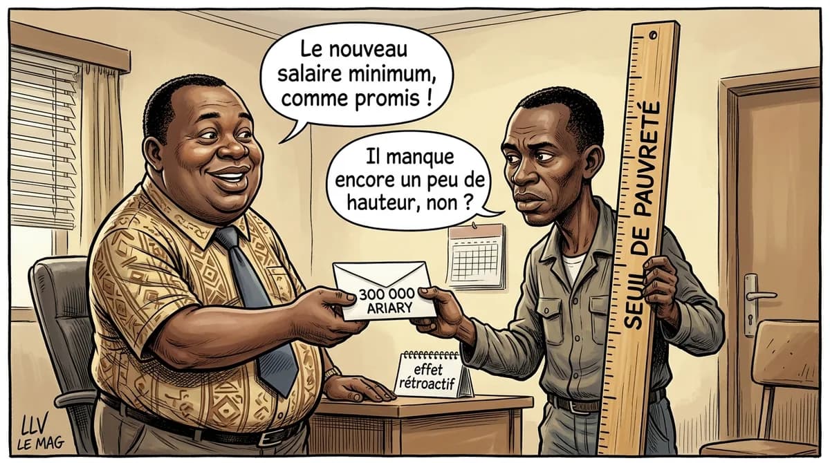 Illustration éditoriale pour Madagascar rehausse le salaire minimum à l'embauche : 300 000 ariary, soit environ 60 €