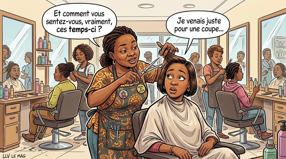 Illustration éditoriale pour Santé mentale en Afrique : le Cameroun renforce son rôle au sein de l’initiative "Heal by Hair" au Togo