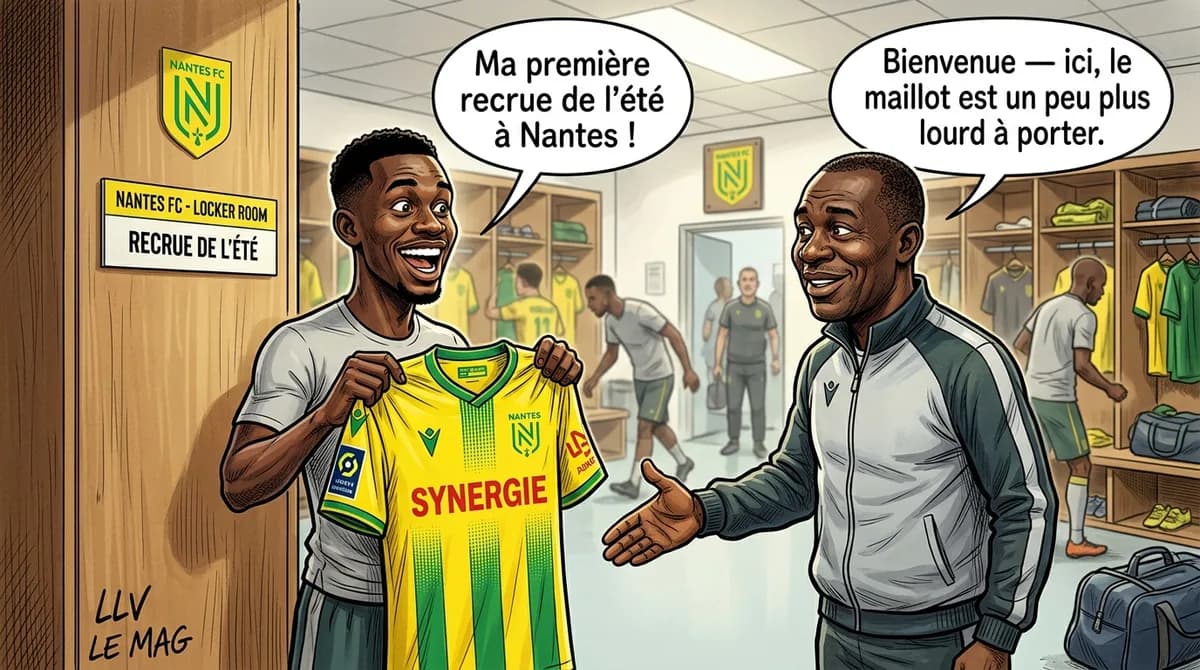 Editorial illustration for Wilitty Younoussa, Nantes' First Signing: A Bet on Cameroonian Talent