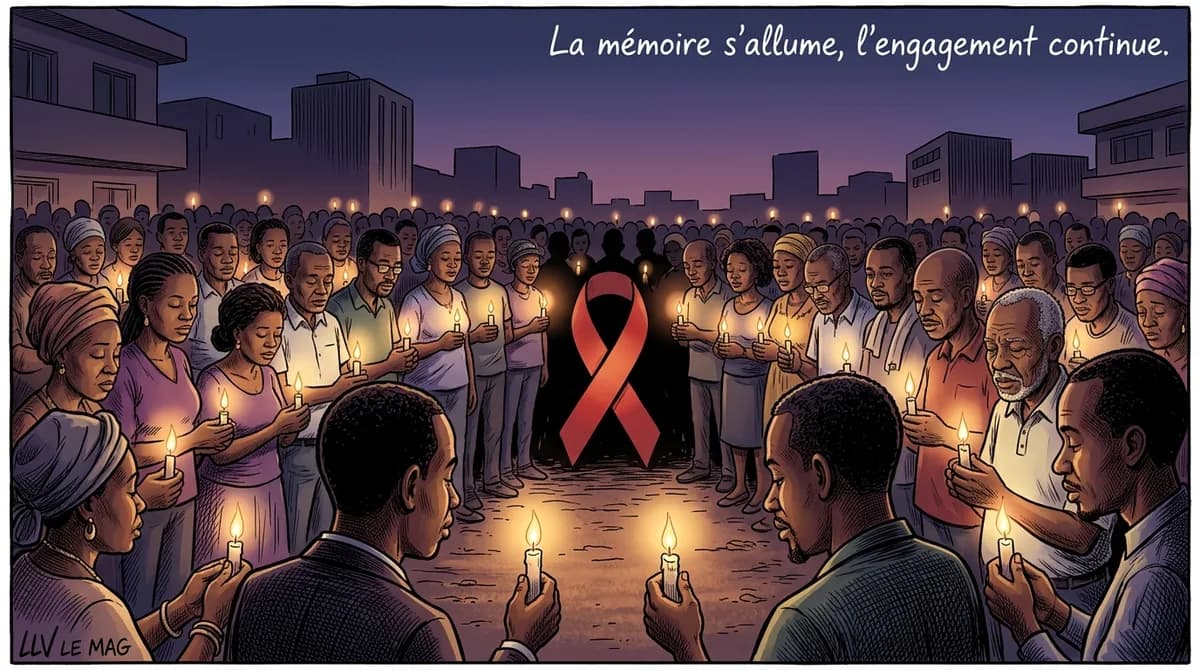 Illustration éditoriale pour Yaoundé honore les victimes du VIH/Sida et réaffirme l’engagement de la riposte nationale