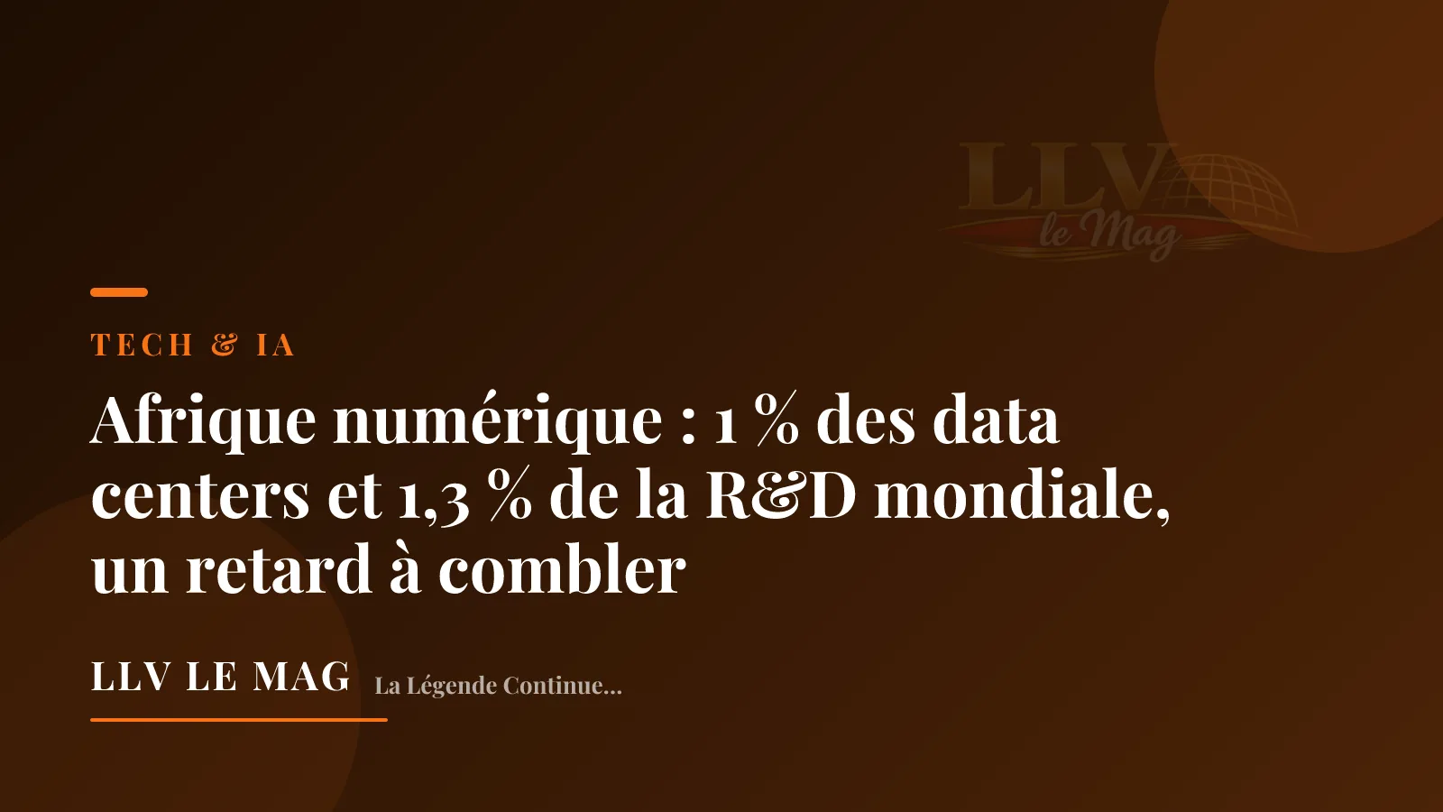 Afrique numérique : 1 % des data centers et 1,3 % de la R&D mondiale, un retard à combler