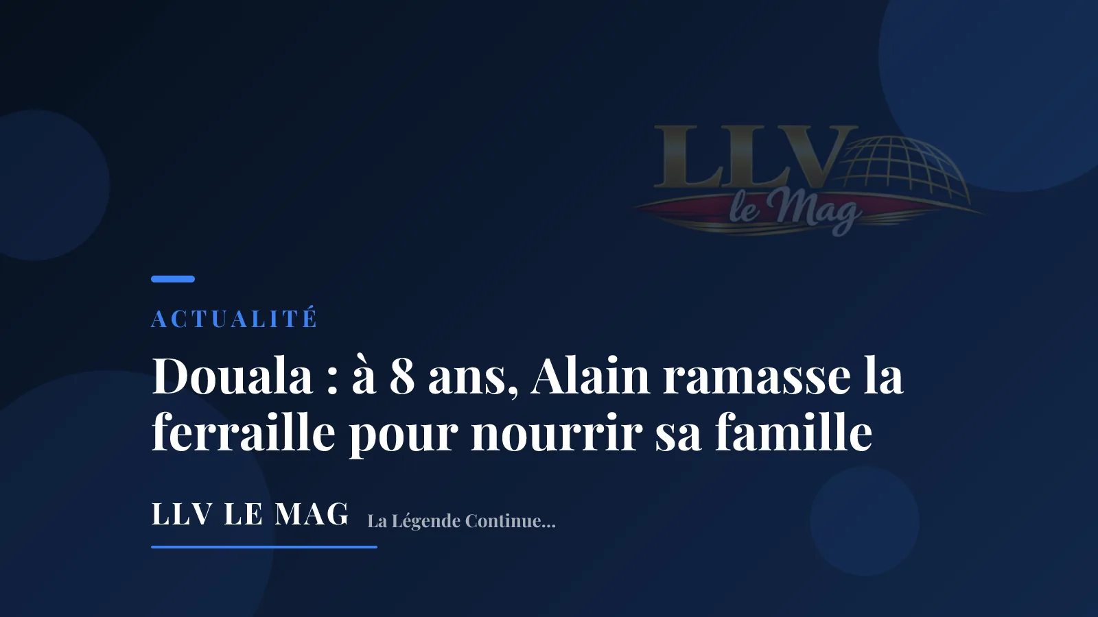 Douala : à 8 ans, Alain ramasse la ferraille pour nourrir sa famille