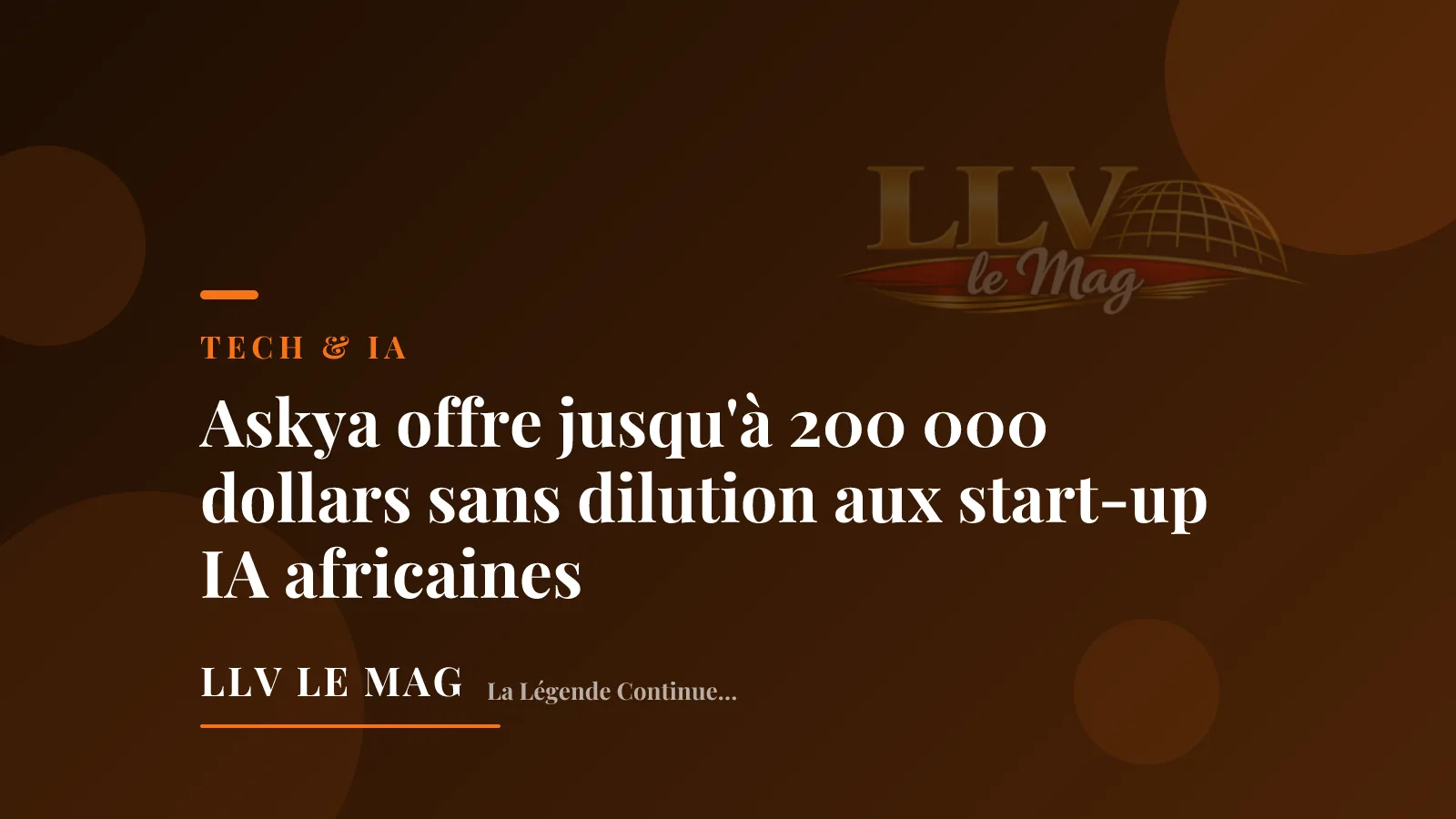 Illustration éditoriale pour Askya offre jusqu'à 200 000 dollars sans dilution aux start-up IA africaines