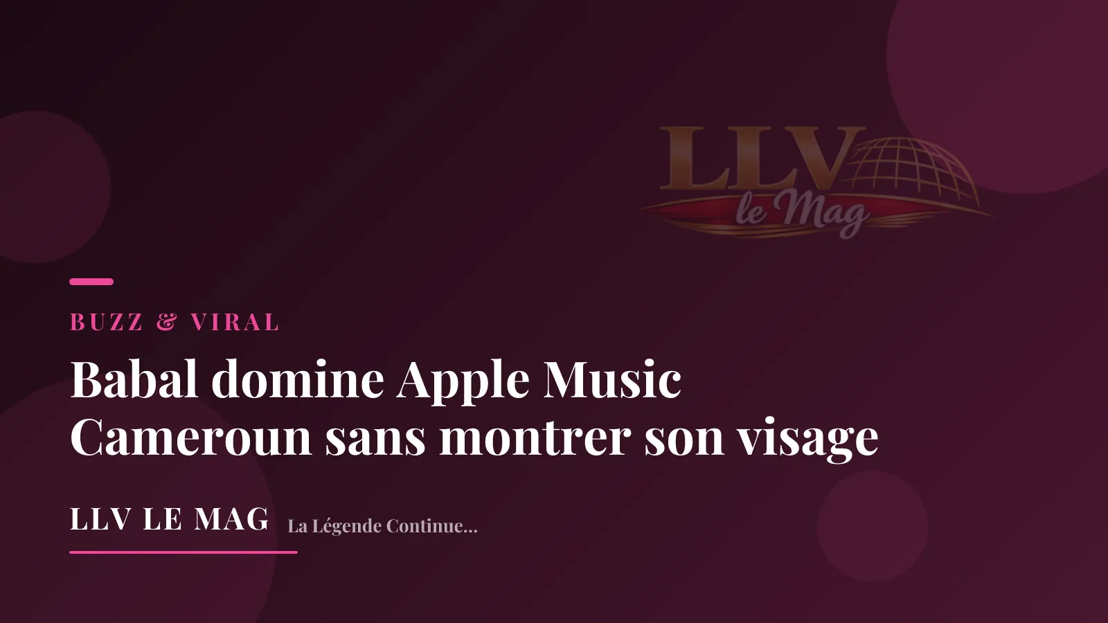 Editorial illustration for Babal Tops Apple Music Cameroon Without Ever Showing His Face