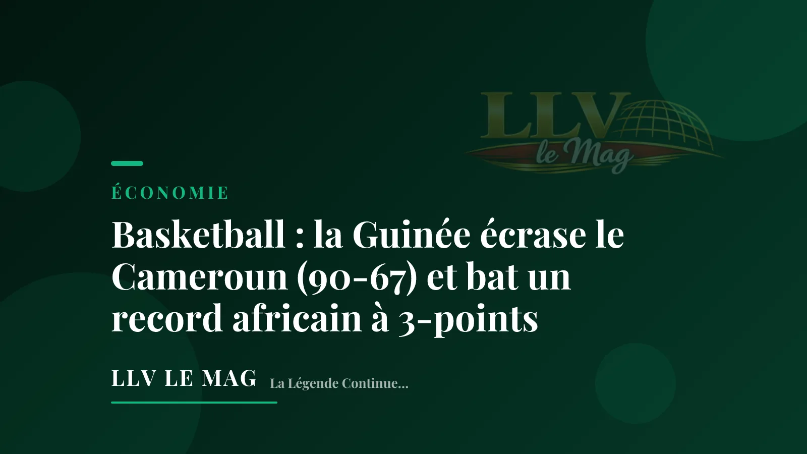 Illustration éditoriale pour Basket : la Guinée bat le Cameroun 90-67, mais les Lions restent en tête du groupe E