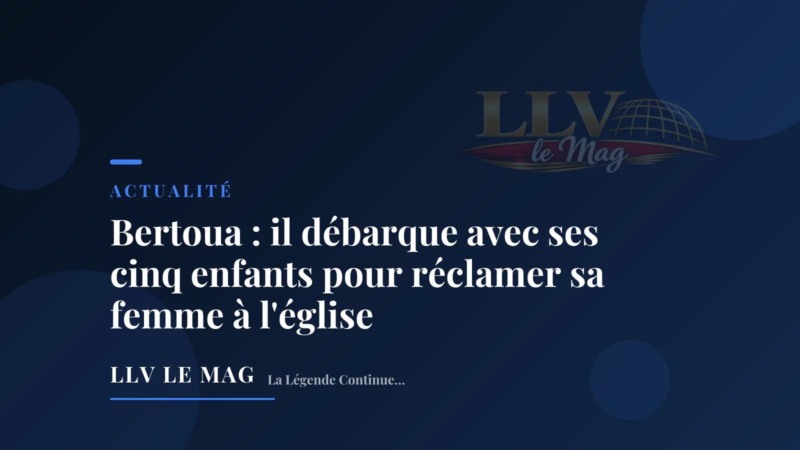 Illustration éditoriale pour Bertoua : il débarque avec ses cinq enfants pour réclamer sa femme à l'église