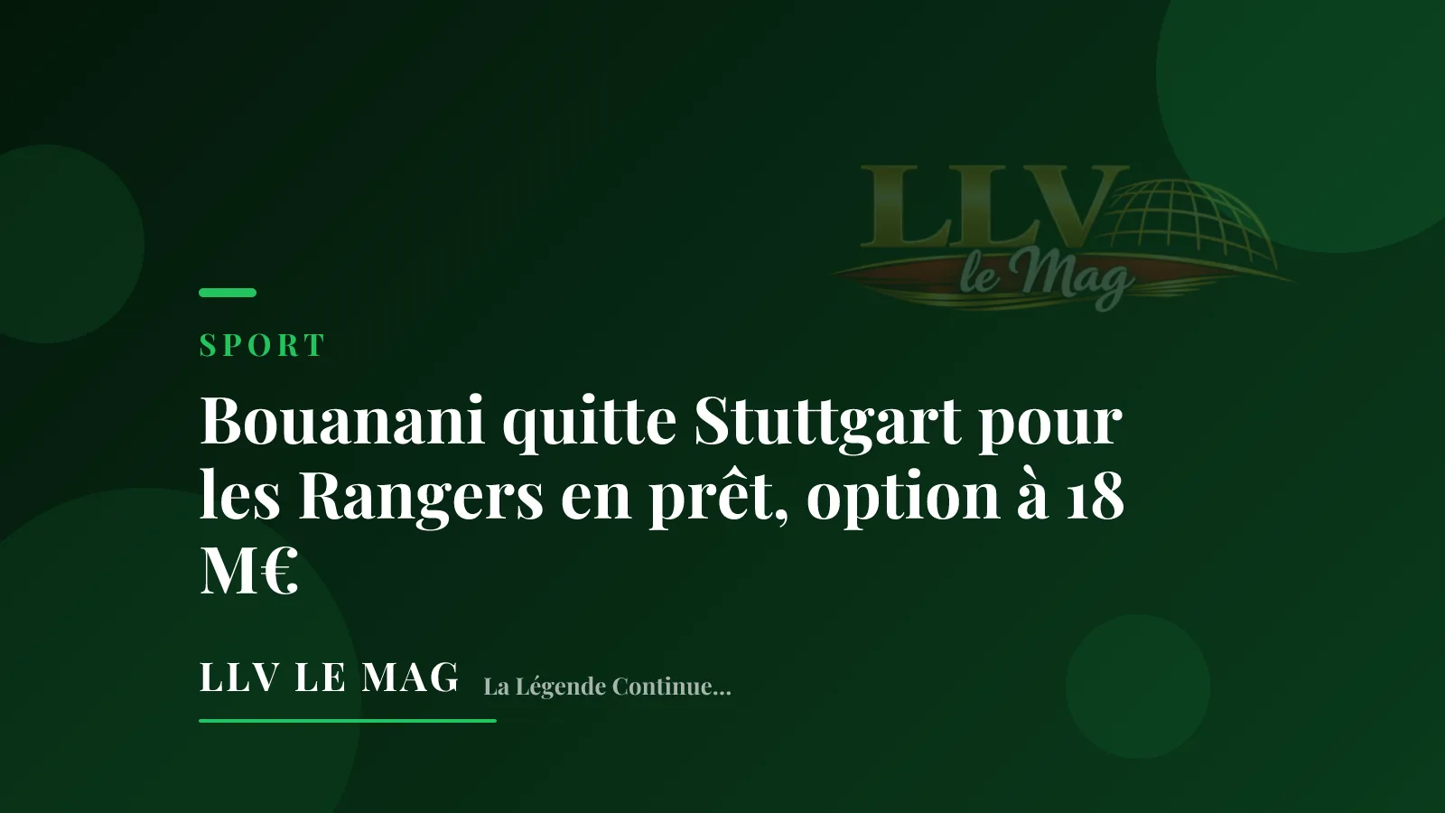 Editorial illustration for Bouanani leaves Stuttgart for Rangers on loan, €18m option