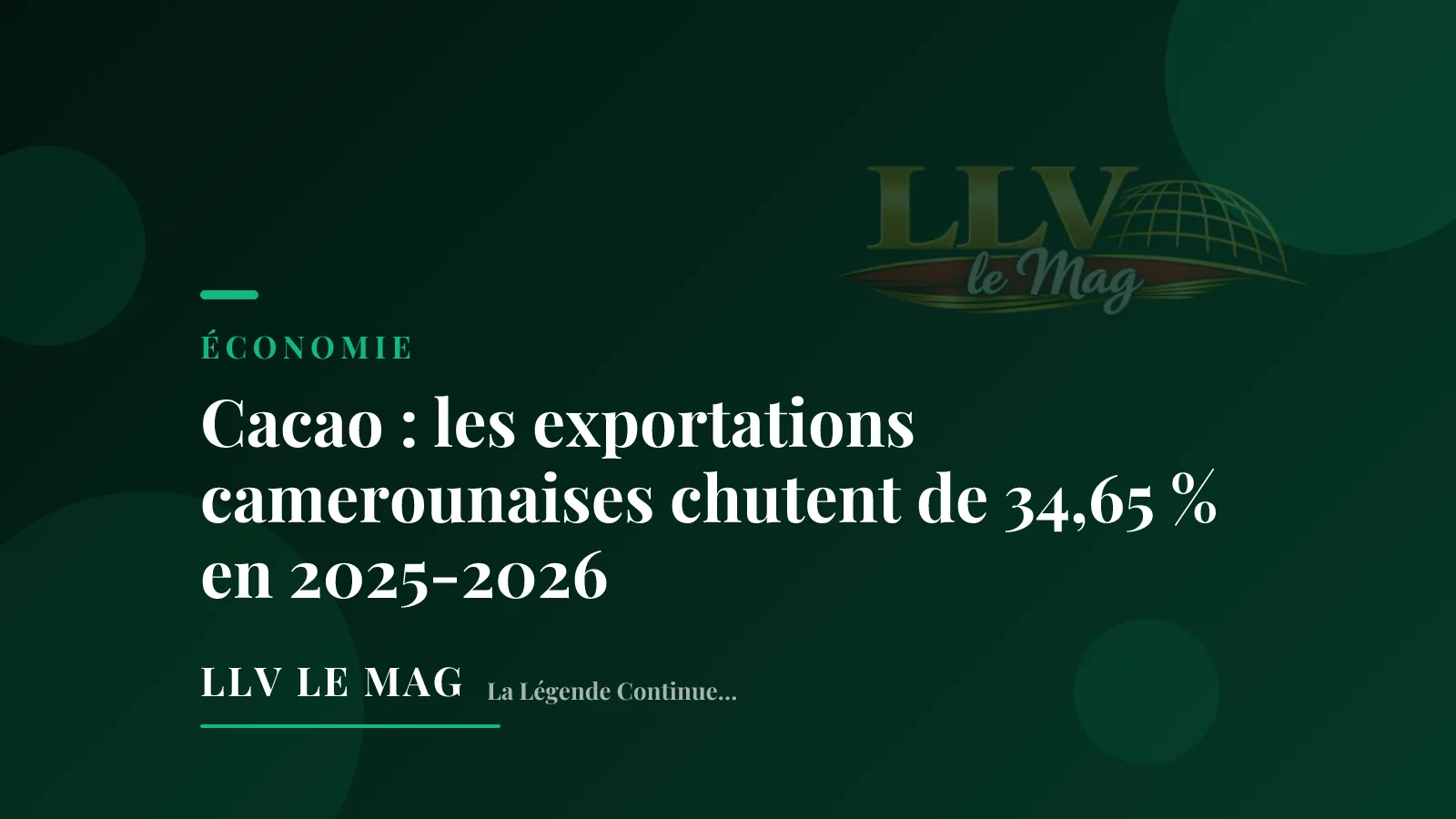 Editorial illustration for Cocoa: Cameroon's Exports Fell 34.65% in 2025-2026