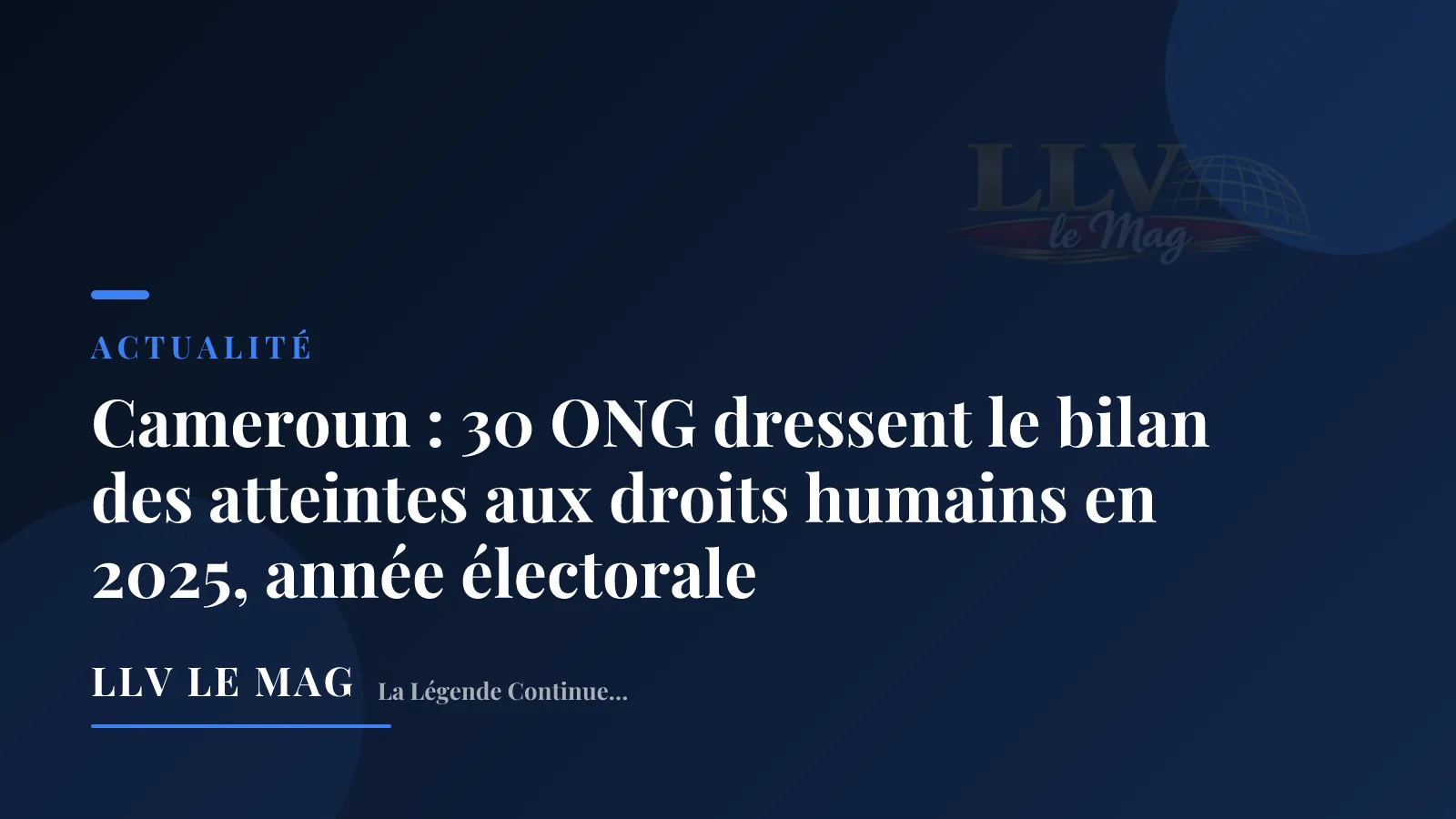 Editorial illustration for Cameroon: 30 NGOs Assess Human Rights Violations in 2025 Election Year