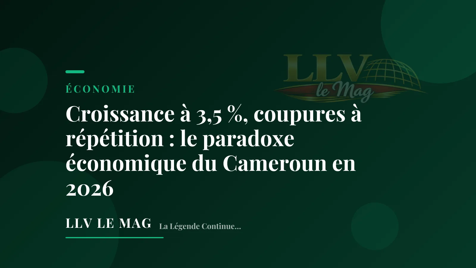 Croissance à 3,5 %, coupures à répétition : le paradoxe économique du Cameroun en 2026