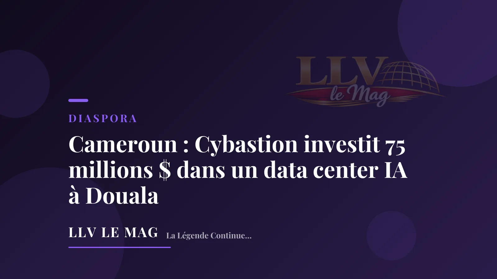 Illustration éditoriale pour Cameroun : Cybastion investit 75 millions $ dans un data center IA à Douala