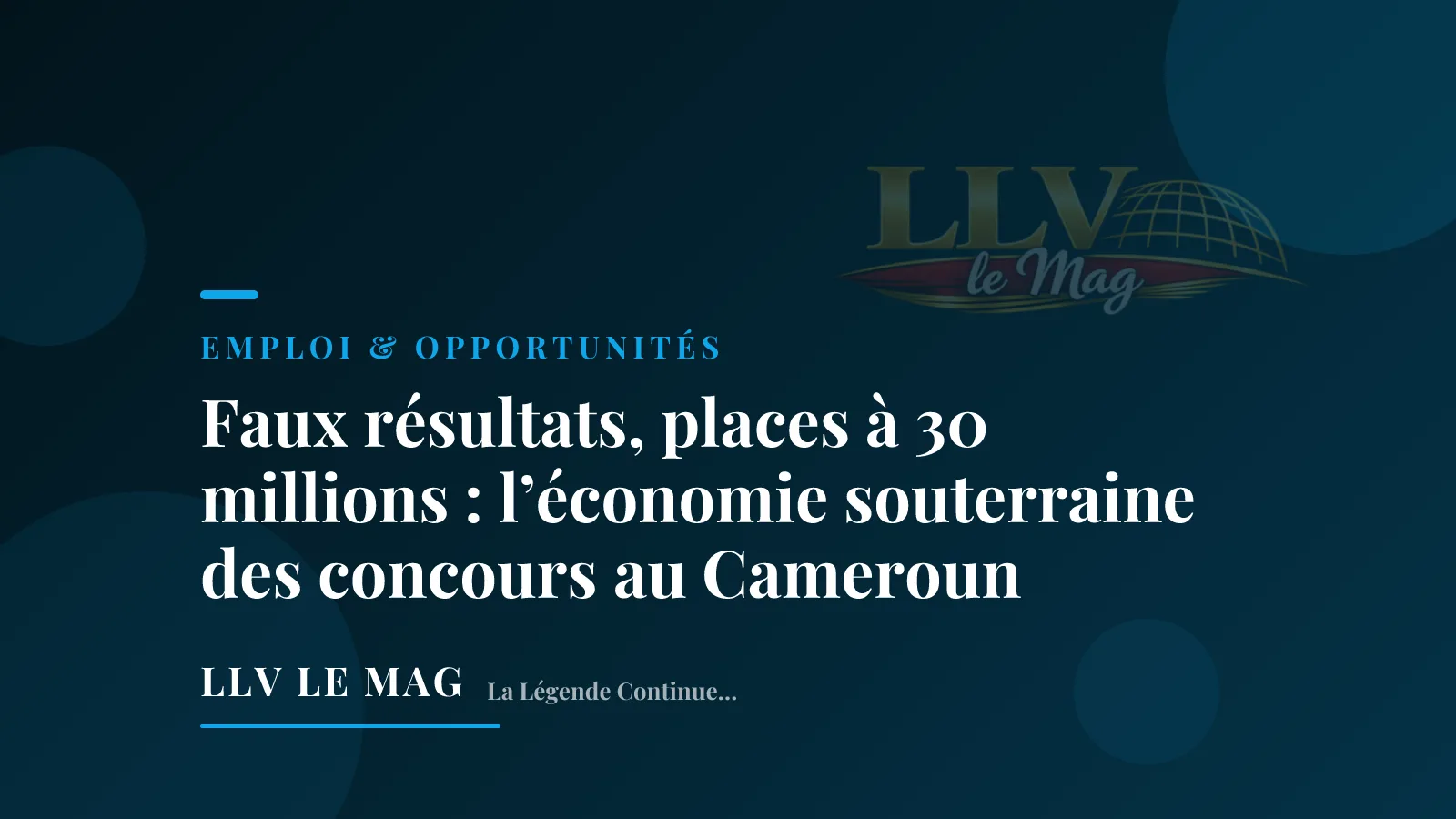 Illustration éditoriale pour Faux résultats, places à 30 millions : l’économie souterraine des concours au Cameroun