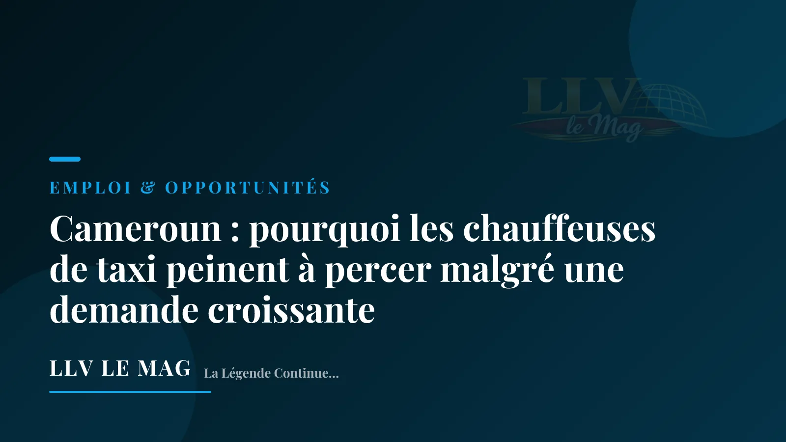 Illustration éditoriale pour Cameroun : pourquoi les chauffeuses de taxi peinent à percer malgré une demande croissante