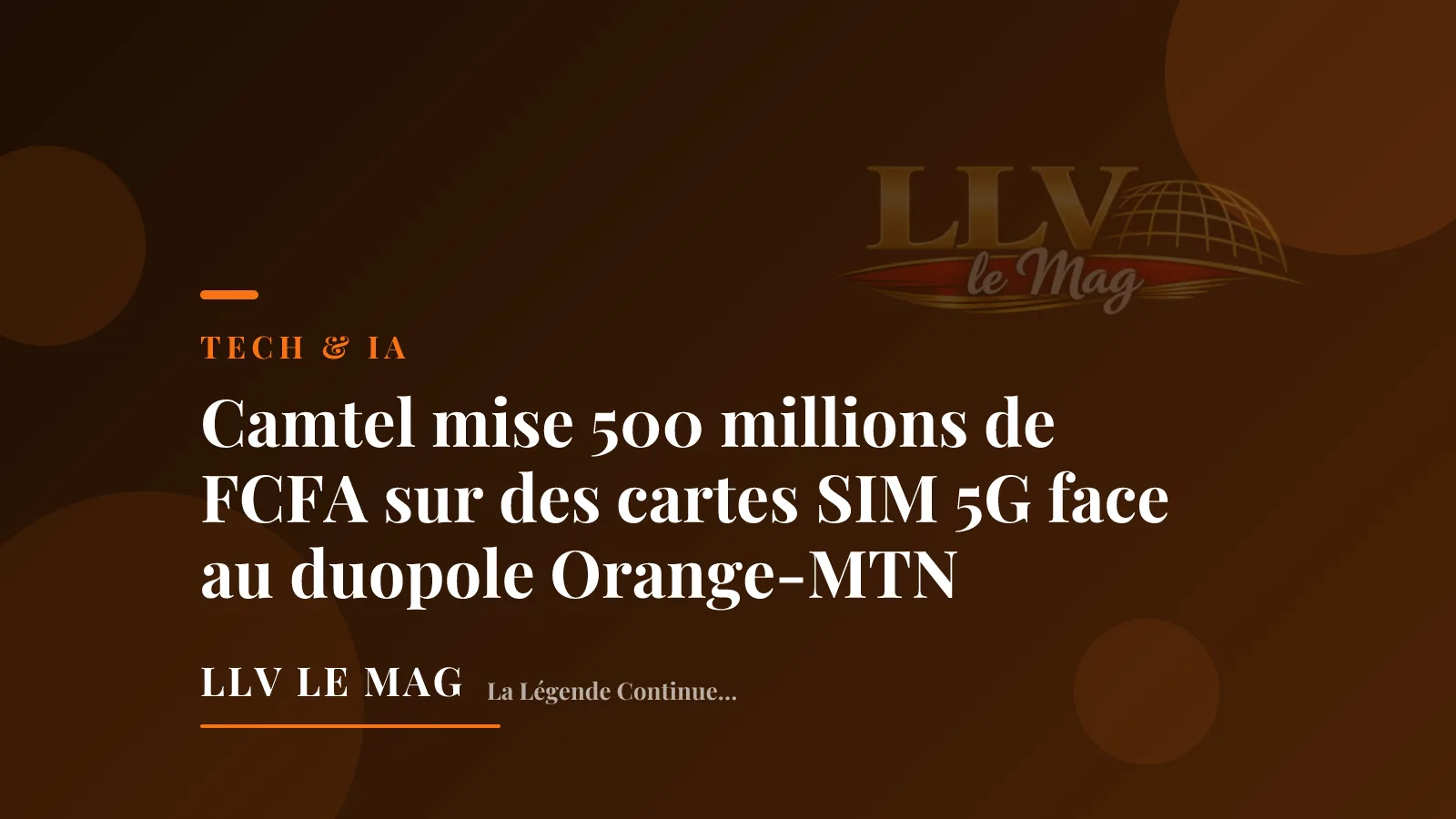 Illustration éditoriale — Camtel mise 500 millions de FCFA sur des cartes SIM 5G face au duopole Orange-MTN