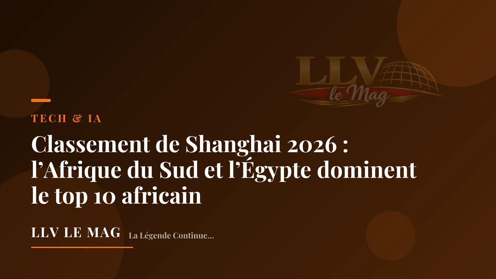 Classement de Shanghai 2026 : l’Afrique du Sud et l’Égypte dominent le top 10 africain