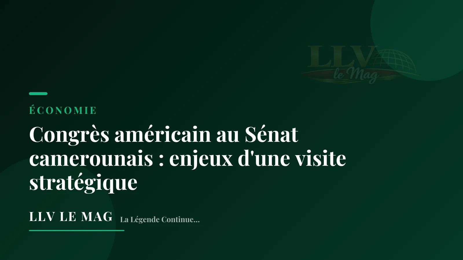 Congrès américain au Sénat camerounais : enjeux d'une visite stratégique
