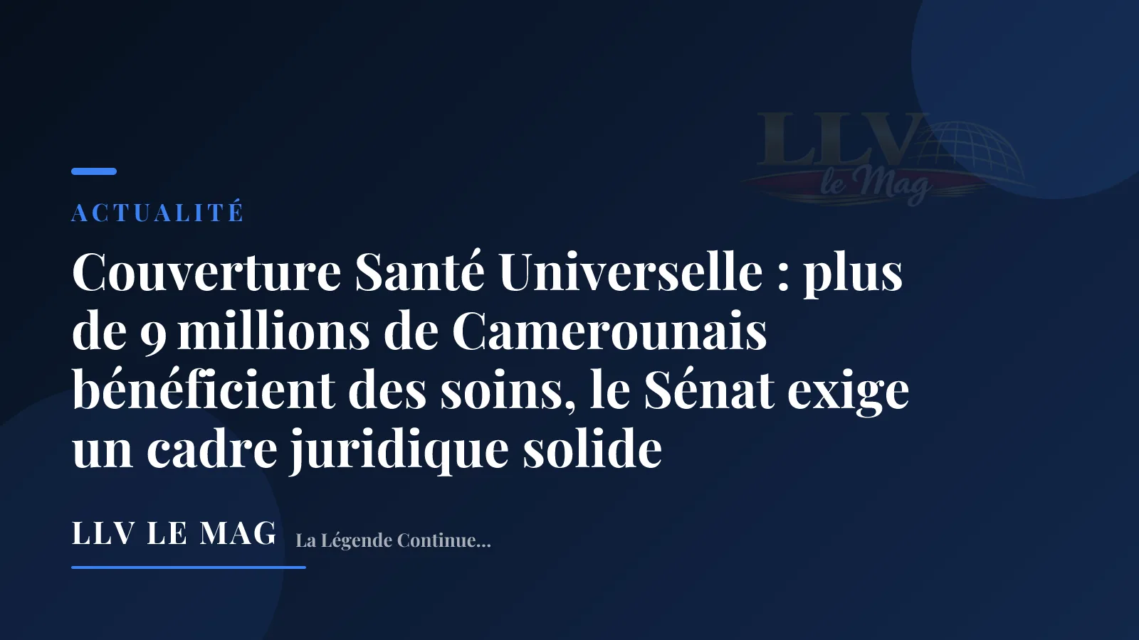 Editorial illustration for Universal Health Coverage: Over 9 million Cameroonians benefit from care, Senate demands solid legal framework