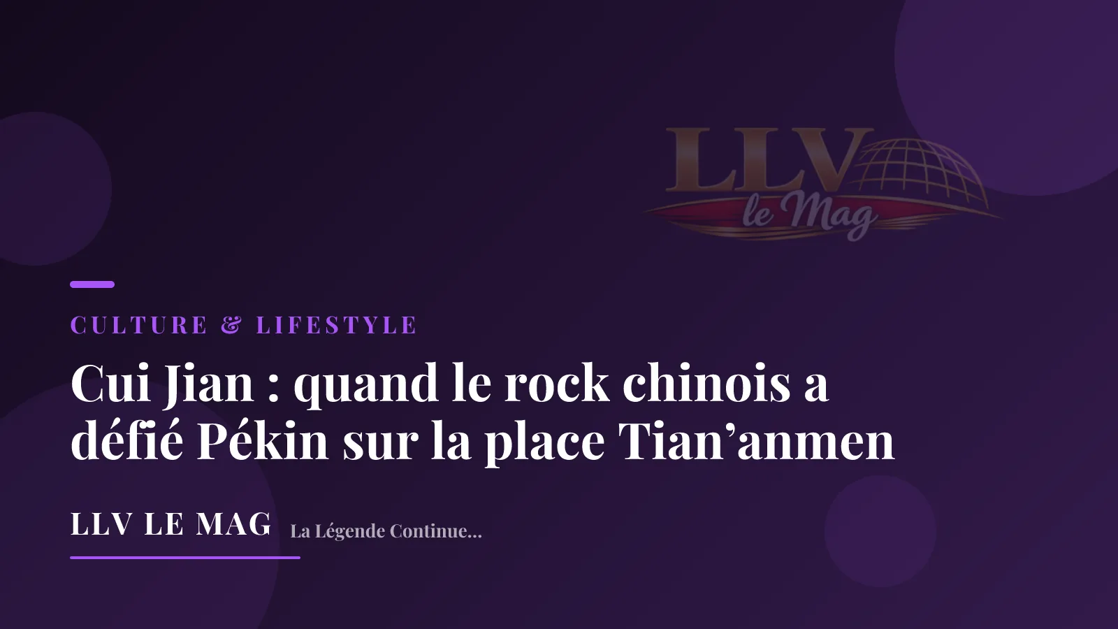 Cui Jian : quand le rock chinois a défié Pékin sur la place Tian’anmen