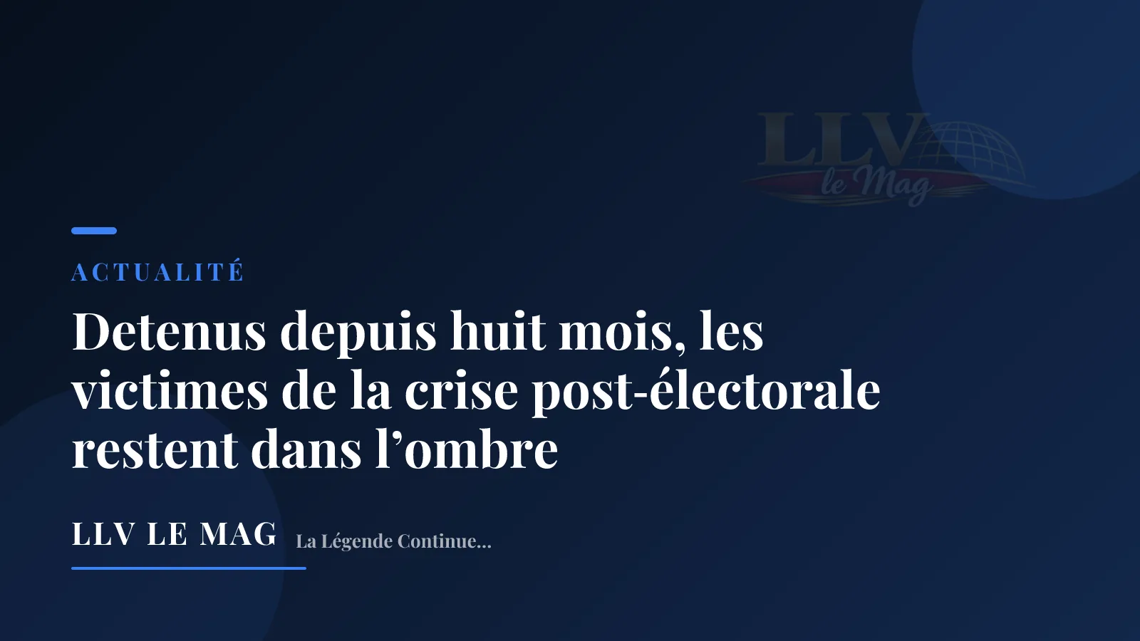 Illustration éditoriale pour Detenus depuis huit mois, les victimes de la crise post‑électorale restent dans l’ombre
