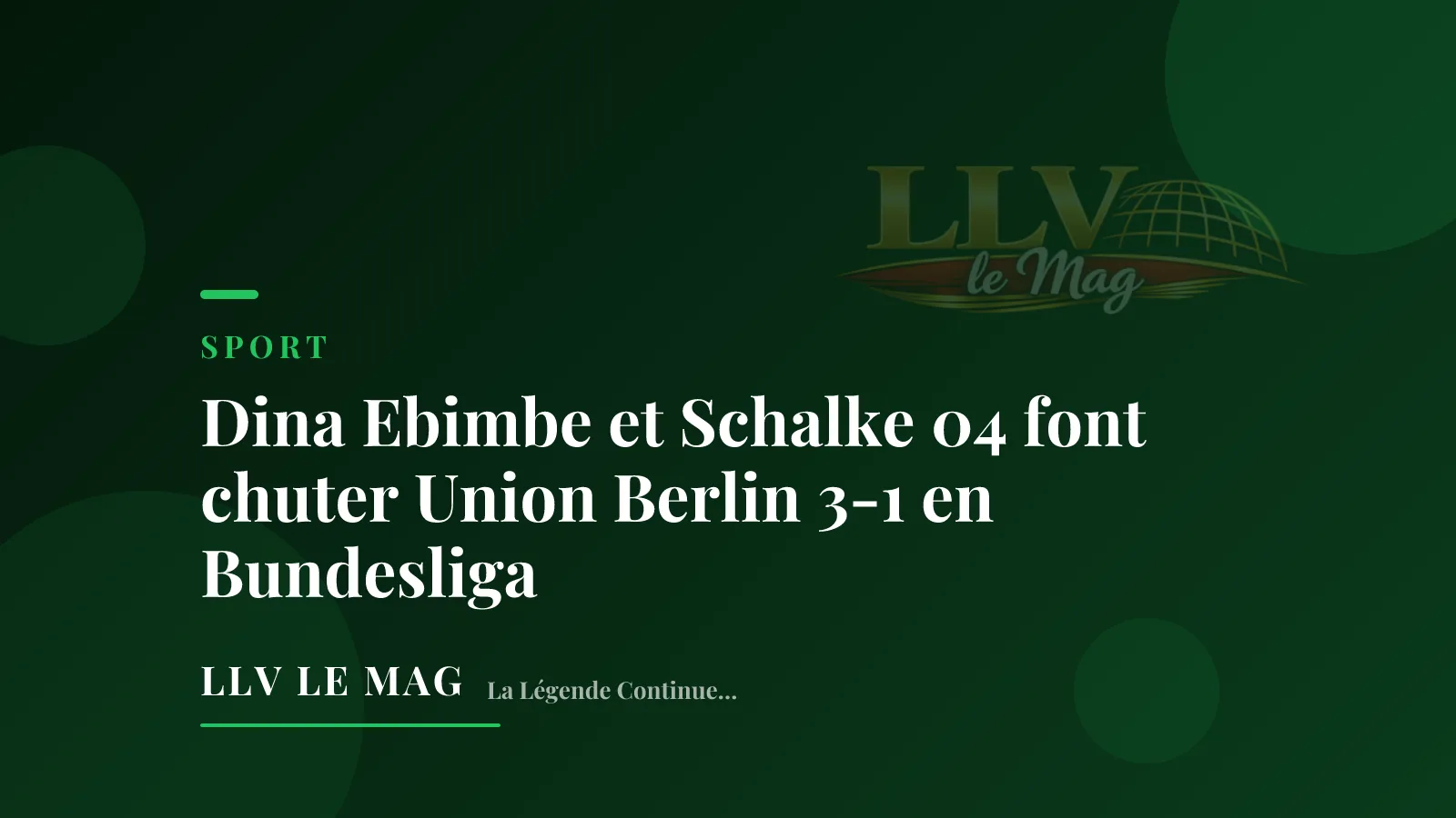 Illustration éditoriale pour Dina Ebimbe et Schalke 04 font chuter Union Berlin 3-1 en Bundesliga