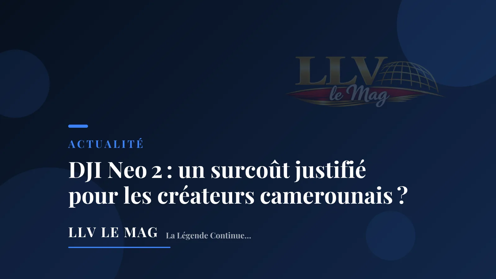 Editorial illustration for DJI Neo 2: a justified extra cost for Cameroonian creators?