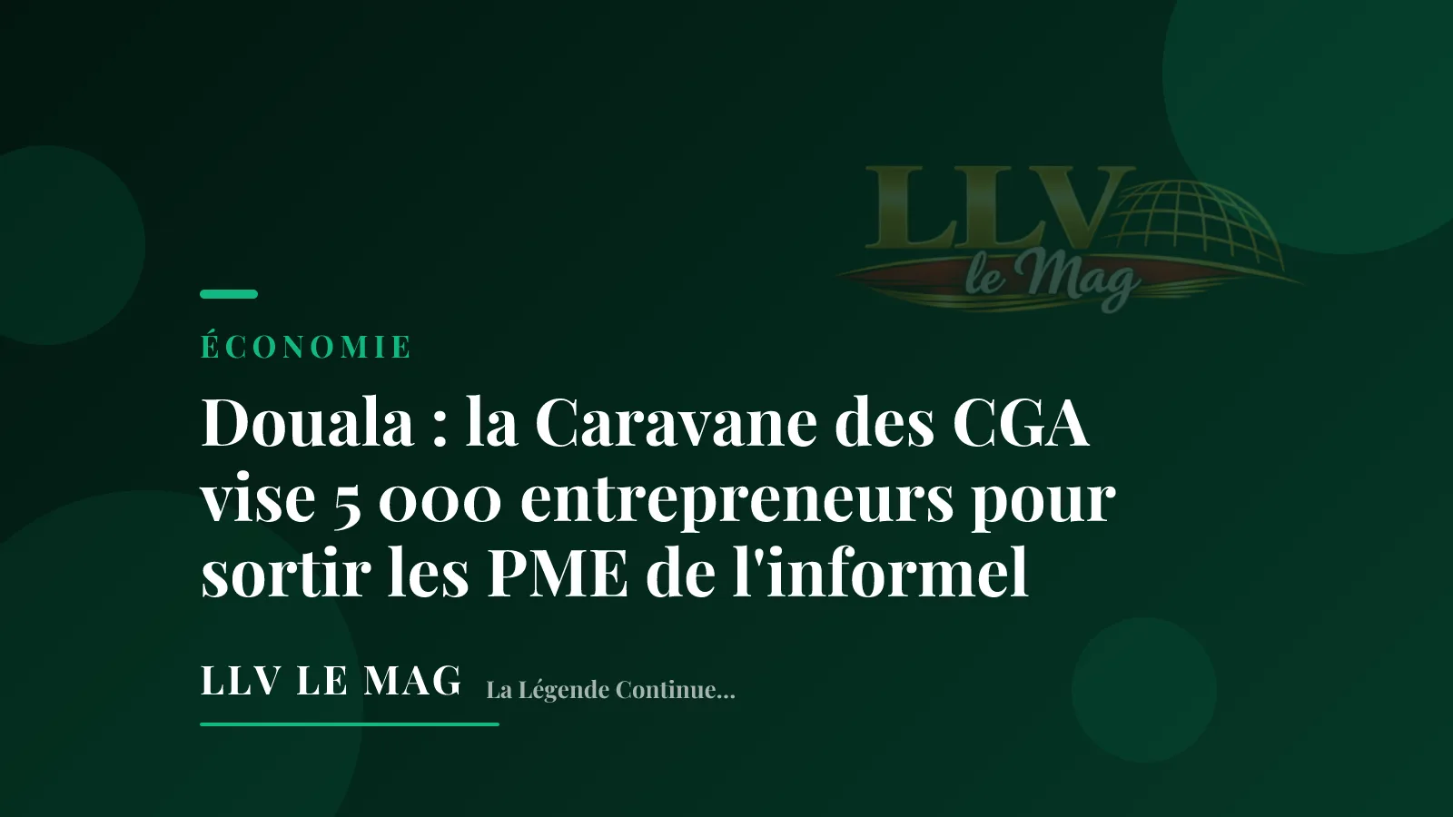Illustration éditoriale — Douala : la Caravane des CGA vise 5 000 entrepreneurs pour sortir les PME de l'informel