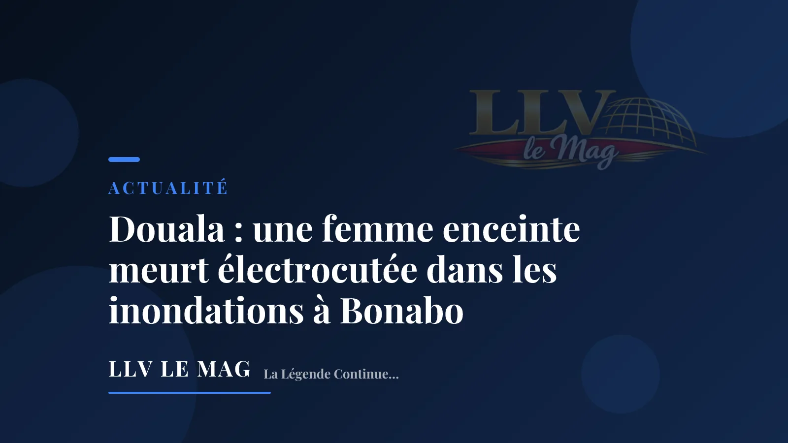 Illustration éditoriale pour Douala : une femme enceinte meurt électrocutée dans les inondations à Bonabo