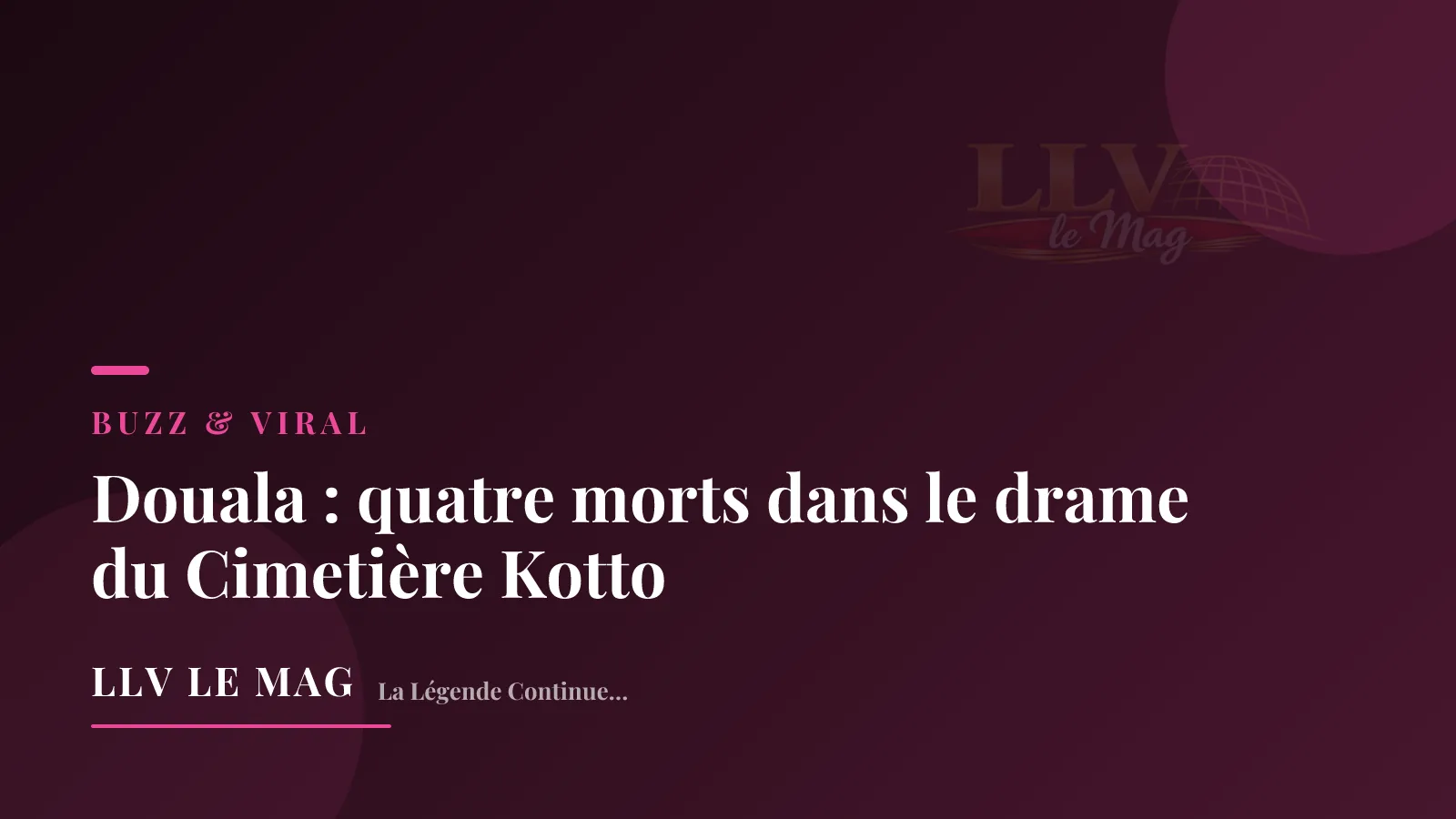 Douala : quatre morts dans le drame du Cimetière Kotto