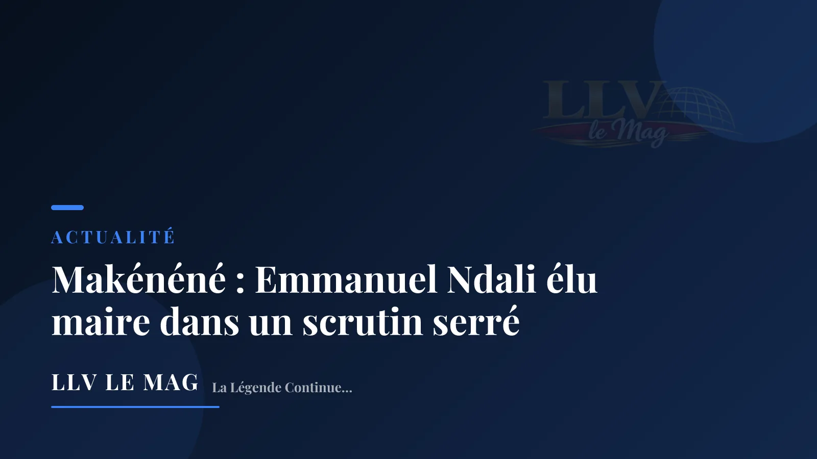 Makénéné : Emmanuel Ndali élu maire dans un scrutin serré