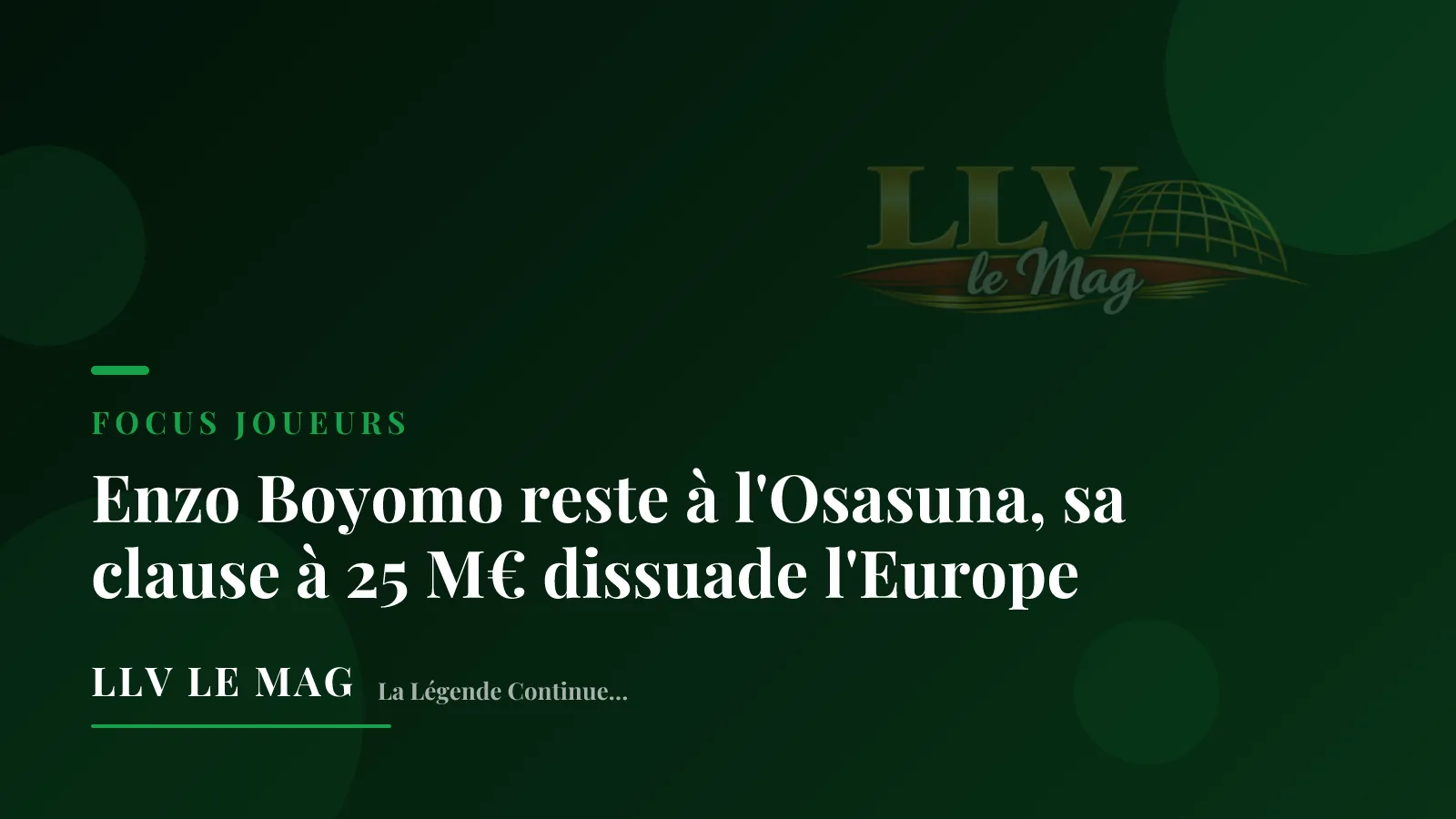 Enzo Boyomo Stays at Osasuna as €25M Clause Puts Off Europe