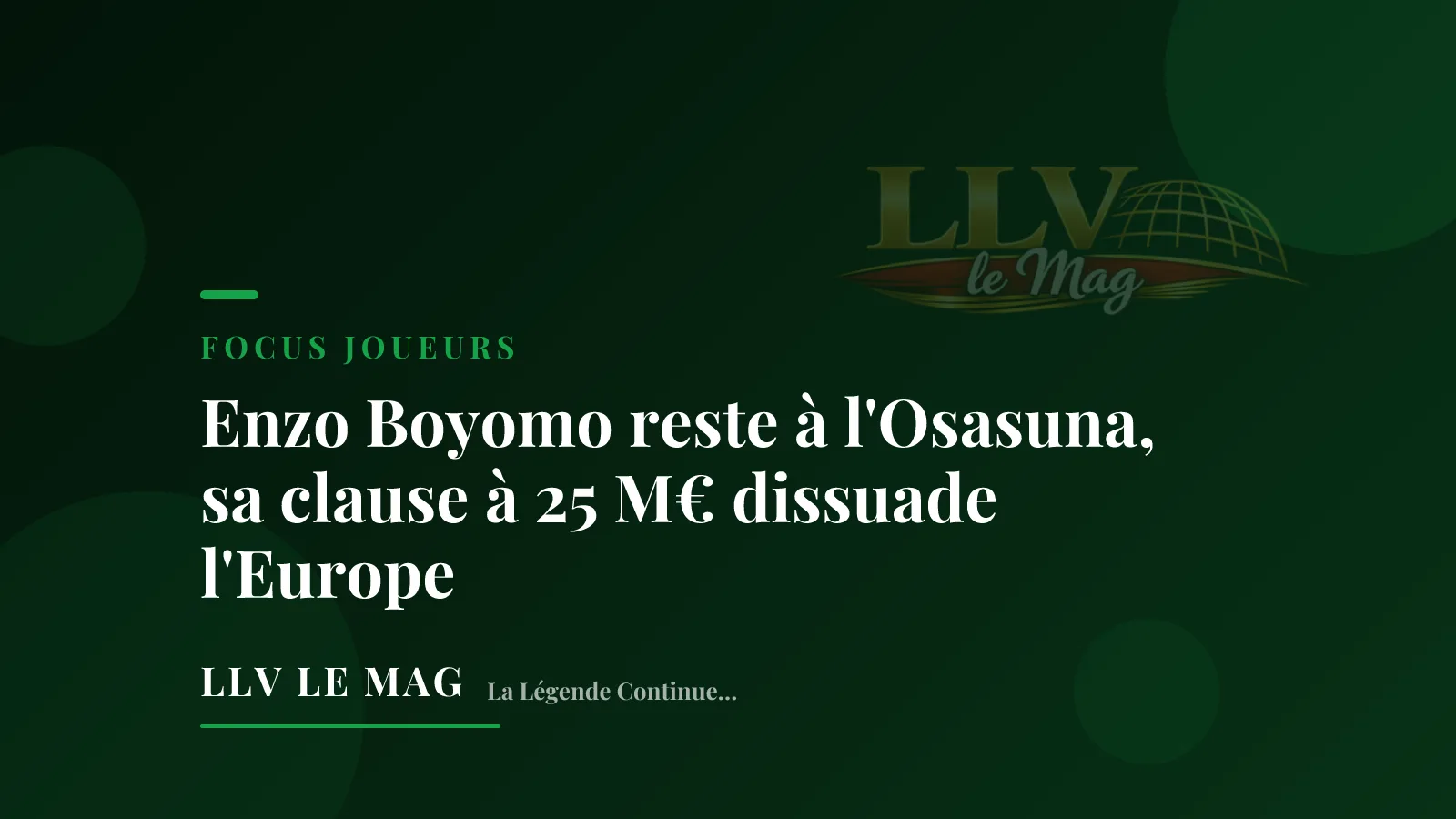 Enzo Boyomo Stays at Osasuna as €25M Clause Puts Off Europe