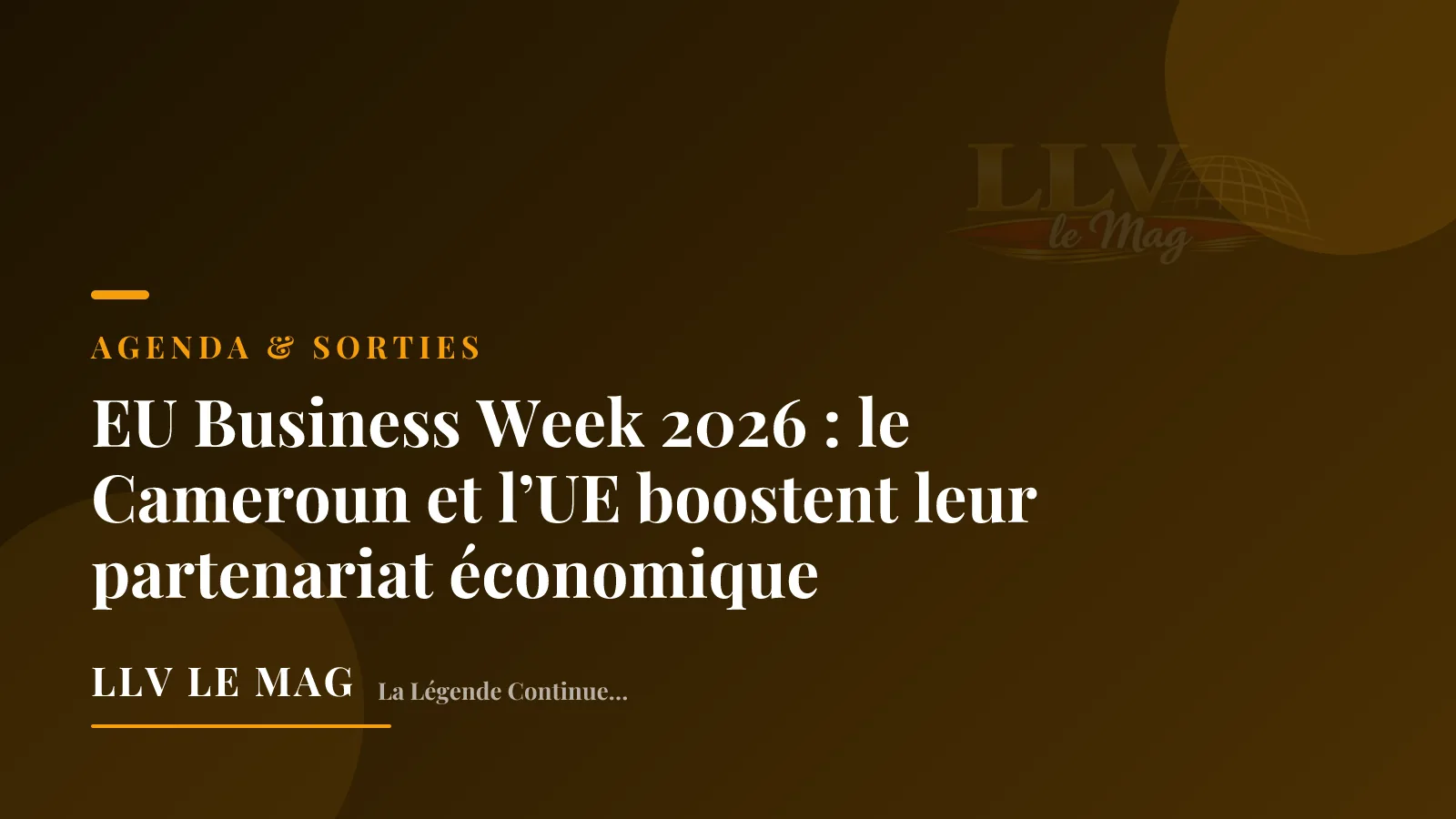 EU Business Week 2026 : le Cameroun et l’UE boostent leur partenariat économique