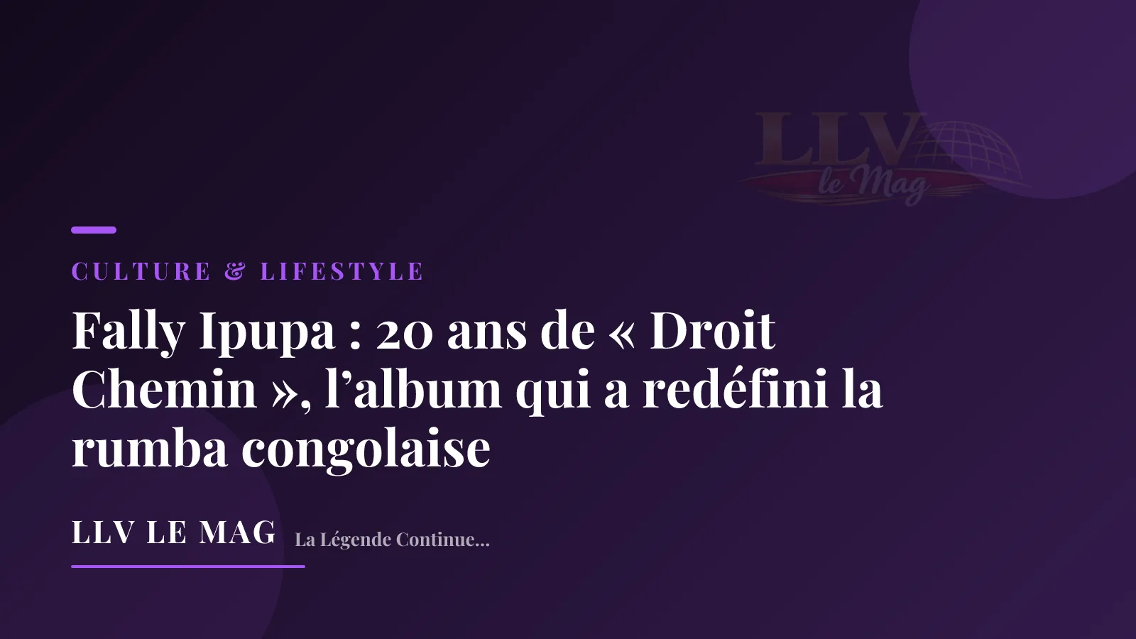 Fally Ipupa : 20 ans de « Droit Chemin », l’album qui a redéfini la rumba congolaise