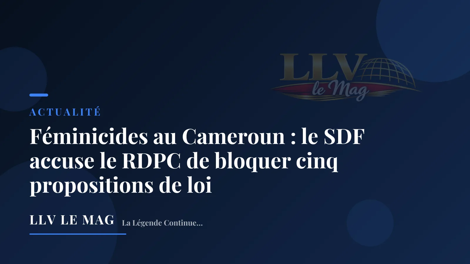 Editorial illustration for Feminicides in Cameroon: SDF accuses ruling party of blocking five bills