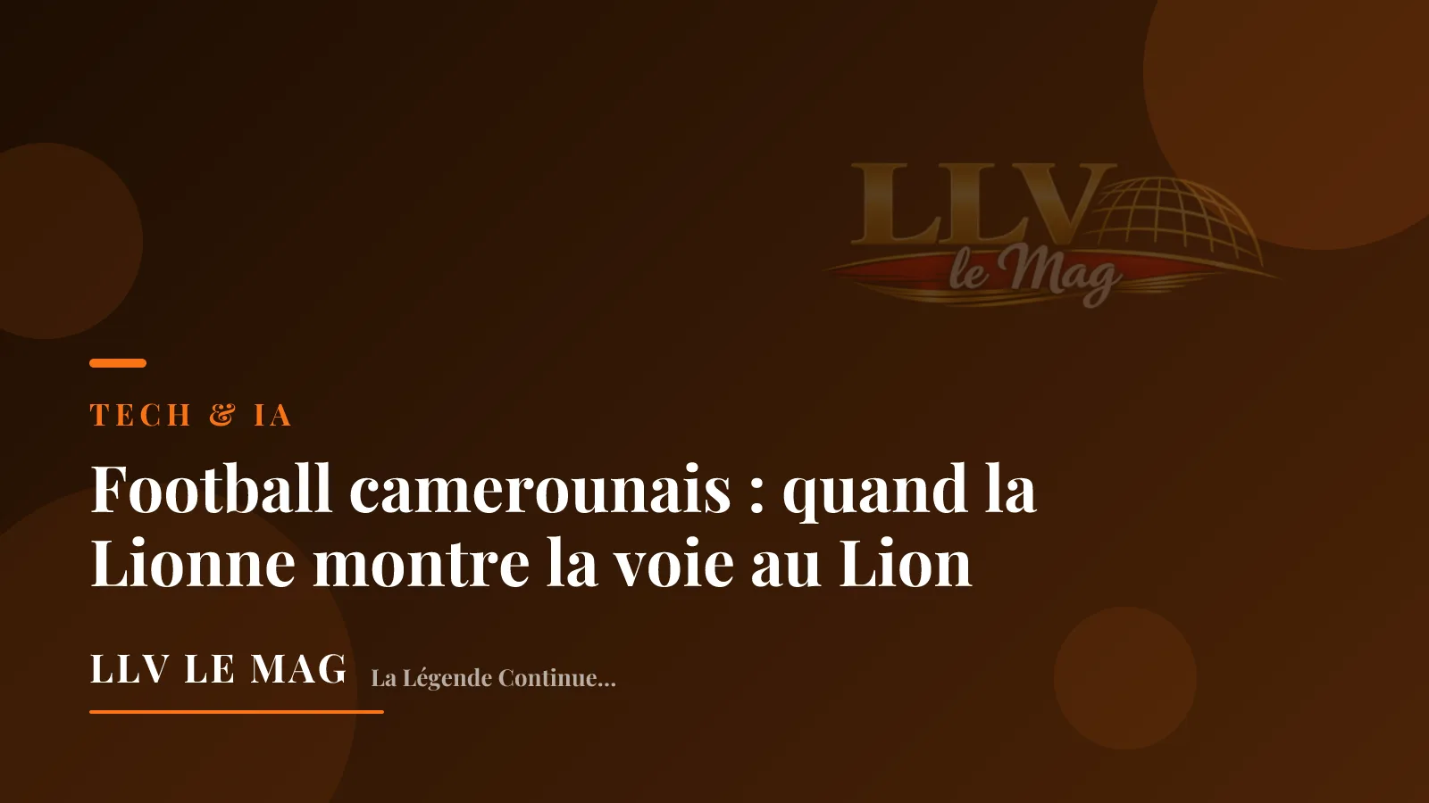 Illustration éditoriale pour Football camerounais : quand la Lionne montre la voie au Lion