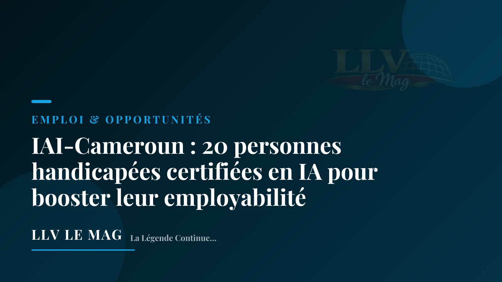 Editorial illustration for IAI-Cameroon: 20 People with Disabilities Certified in AI to Boost Employability