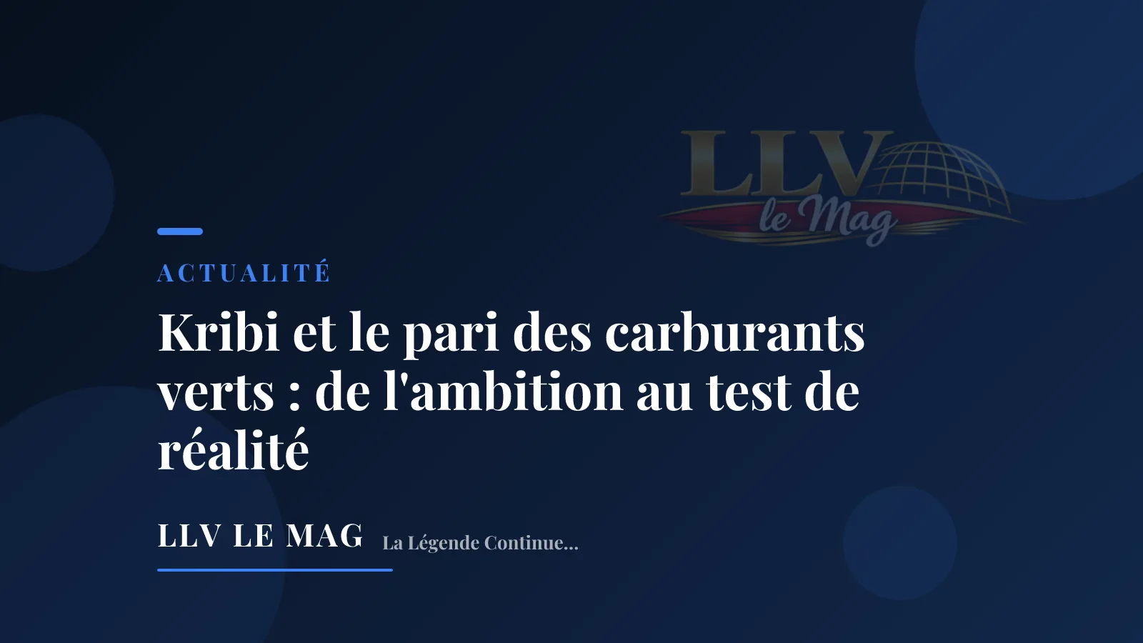 Illustration éditoriale pour Kribi et le pari des carburants verts : de l'ambition au test de réalité