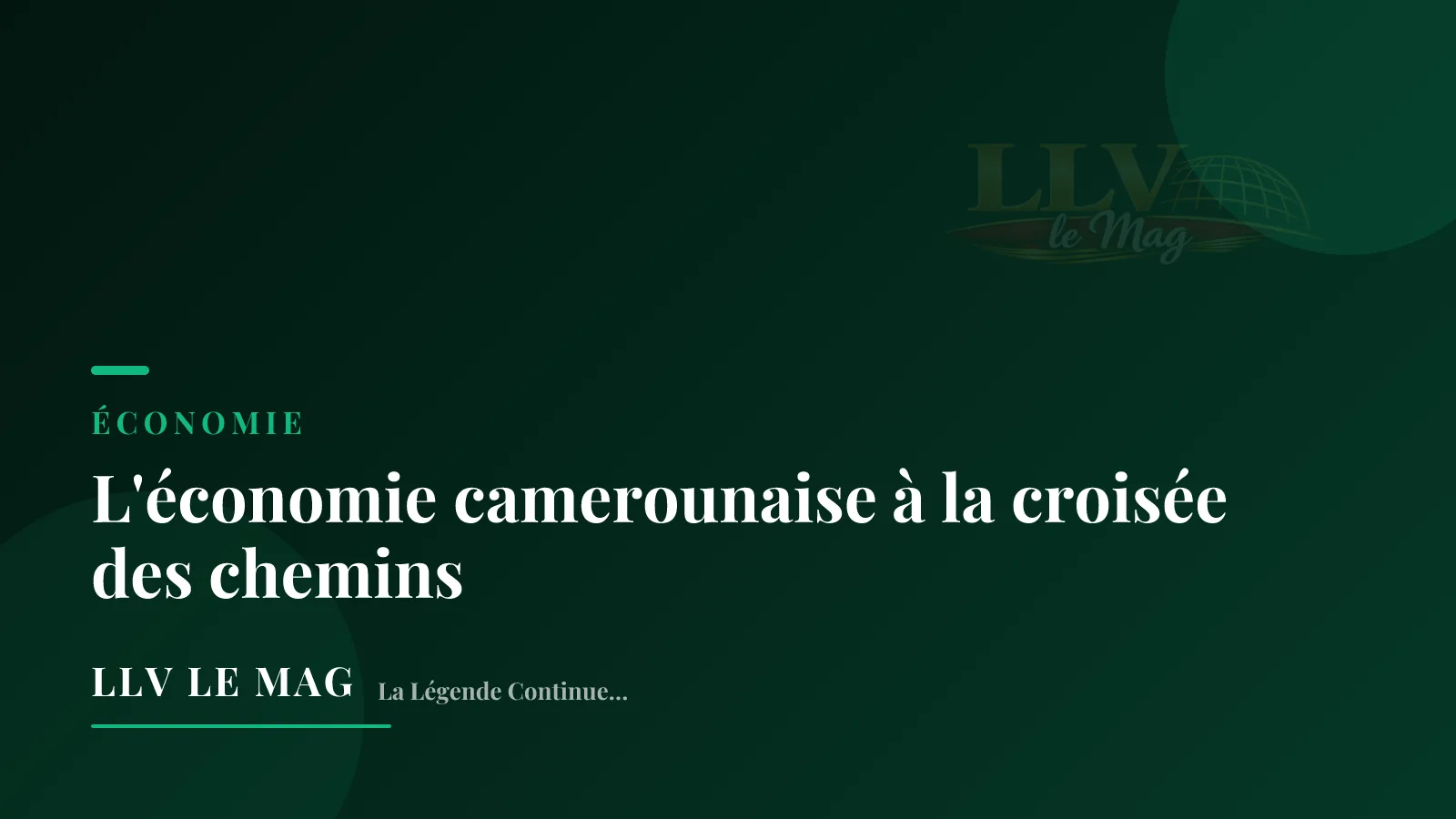 L'économie camerounaise à la croisée des chemins