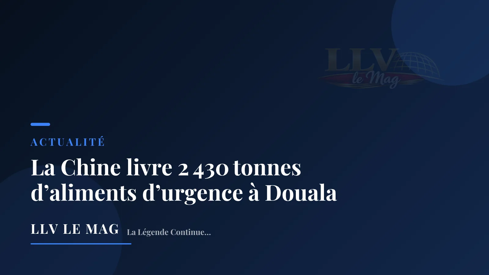 Editorial illustration for China delivers 2,430 tonnes of emergency food to Douala